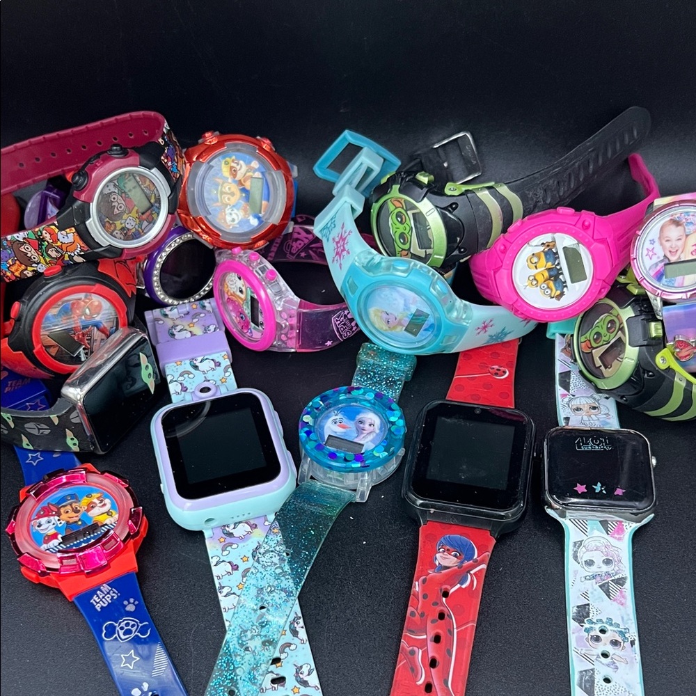 Lot of 16 Kids Digital Watches - Assorted Character Designs - Harry Potter, Yoda